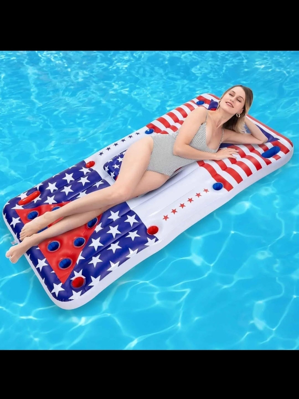 Sloosh Inflatable Pool Lounge Floating Pong Floats 6x3 Ft for Adults Party